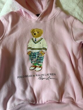 Ralph Lauren Pink Polo Bear Hoodie for Kids